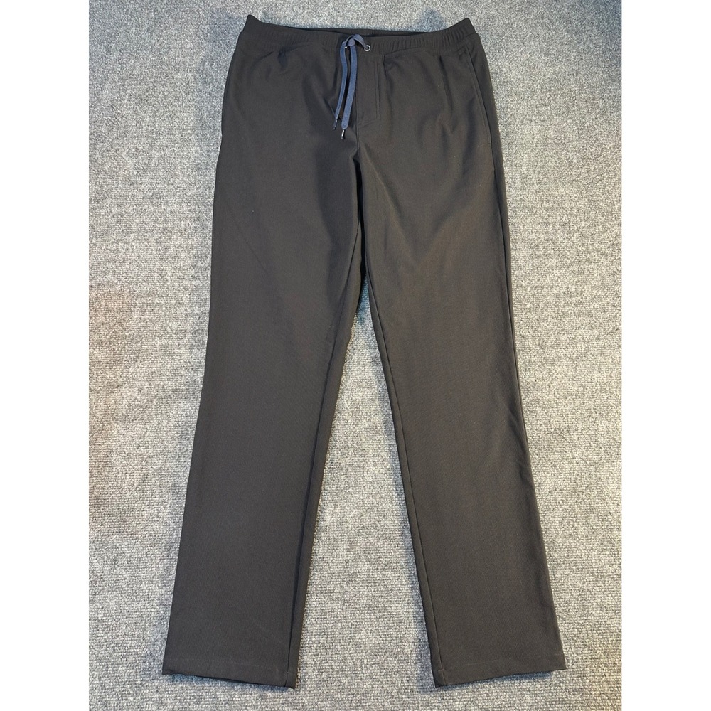 Rhone Commuter Pants Mens Medium Black Drawstring Elastic Waist Straight Leg